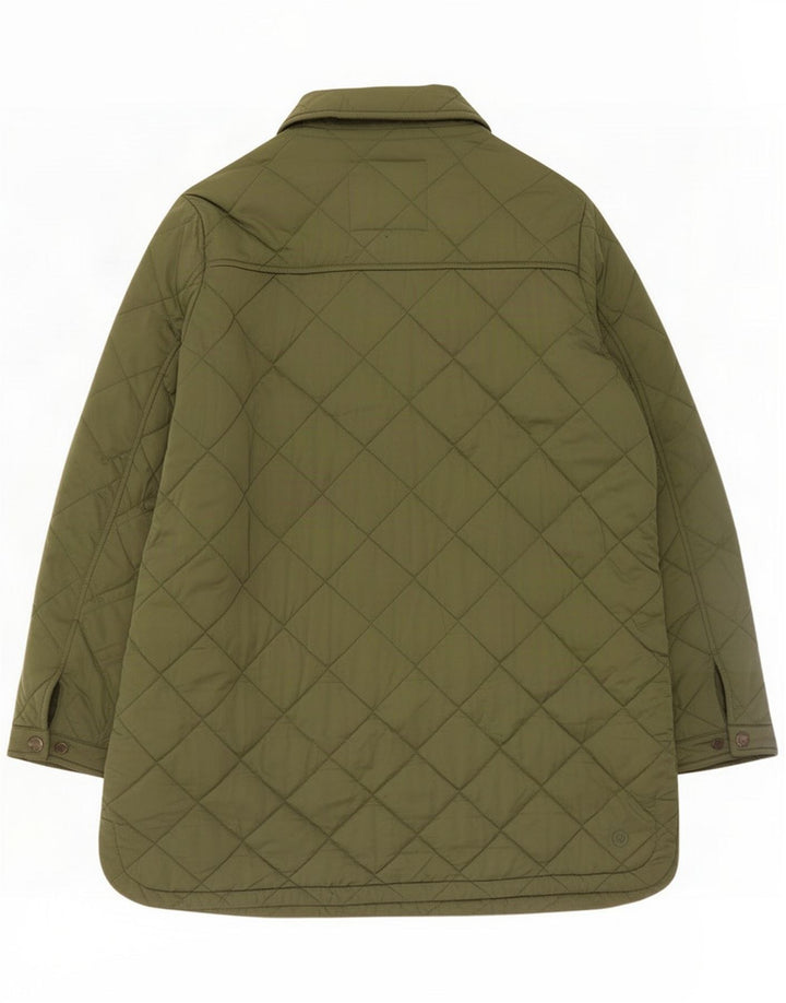 Fat Face Womens Oversized Quilted Overcoat UK 16 Large Khaki Polyester