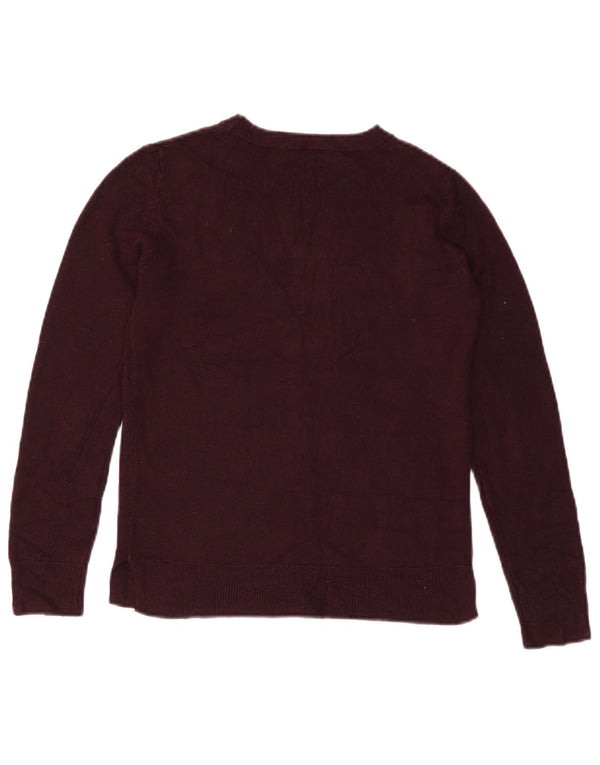 Marks & Spencer Damski sweter z okrągłym dekoltem UK 8 Small Burgundowy akryl