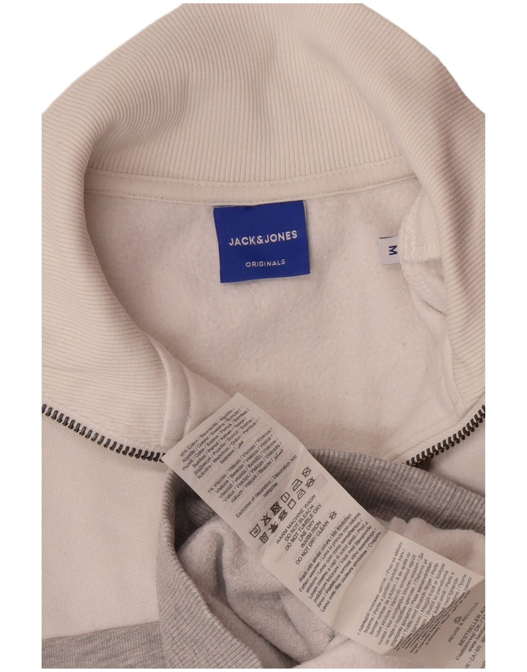 JACK & JONES Felpa con grafica da uomo Maglione color block bianco medio