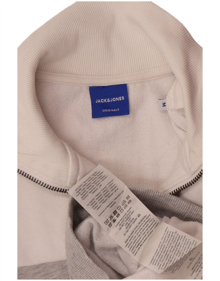 JACK & JONES Felpa con grafica da uomo Maglione color block bianco medio