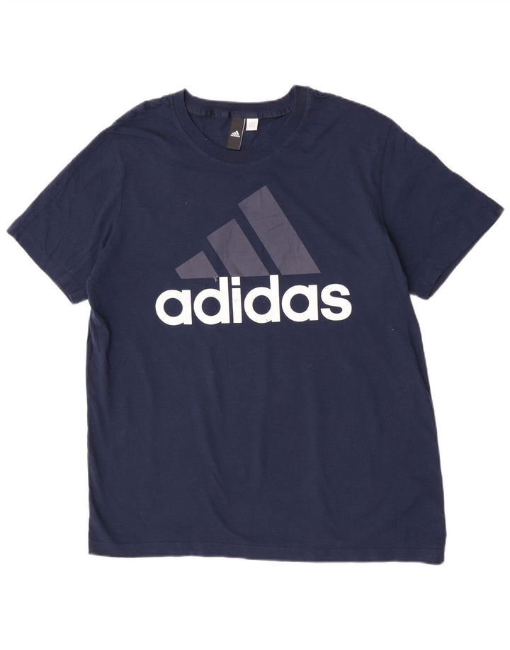 Adidas Mens Graphic T-Shirt Top XL Navy Blue