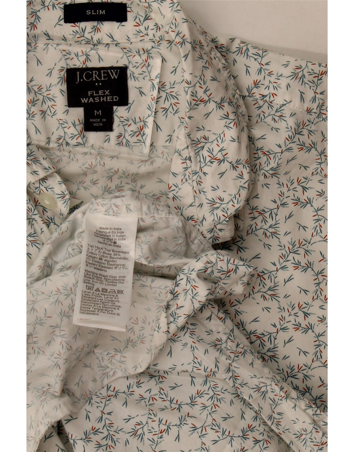 J. Crew Mens Slim Shirt Medium White Floral Cotton