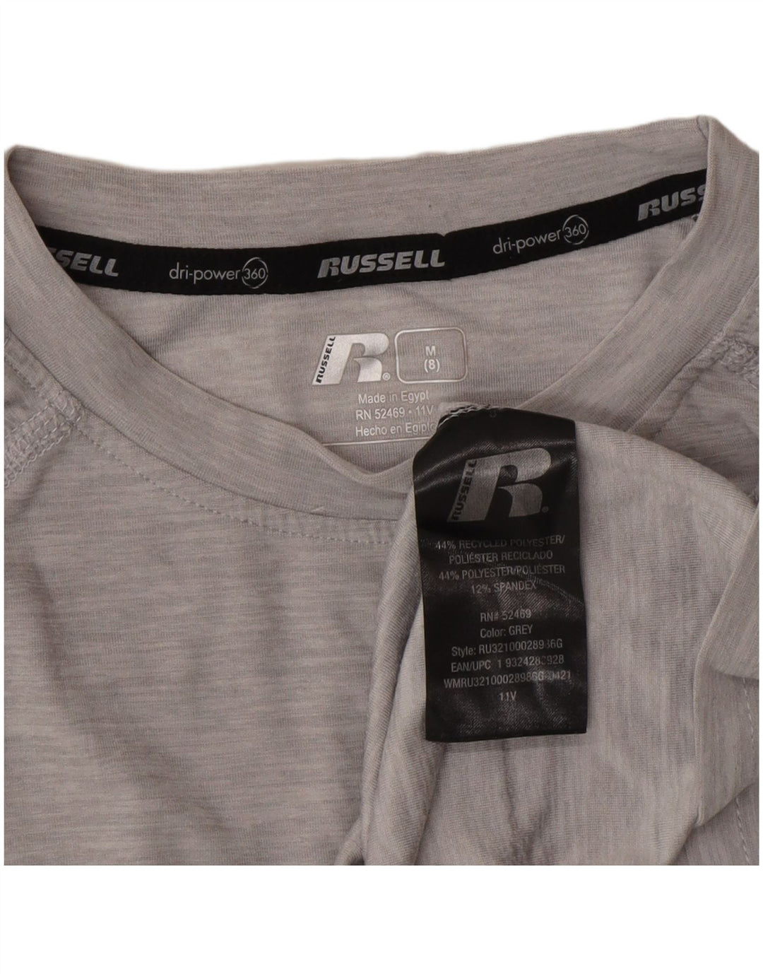 Russell Athletic Boys Dri-Power Top Long Sleeve 7-8 Years Medium Grey