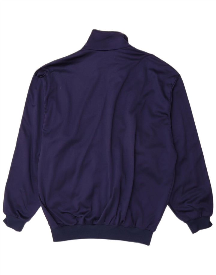 ASICS Mens Graphic Tracksuit Top Jacket XL Navy Blue Colourblock Polyamide