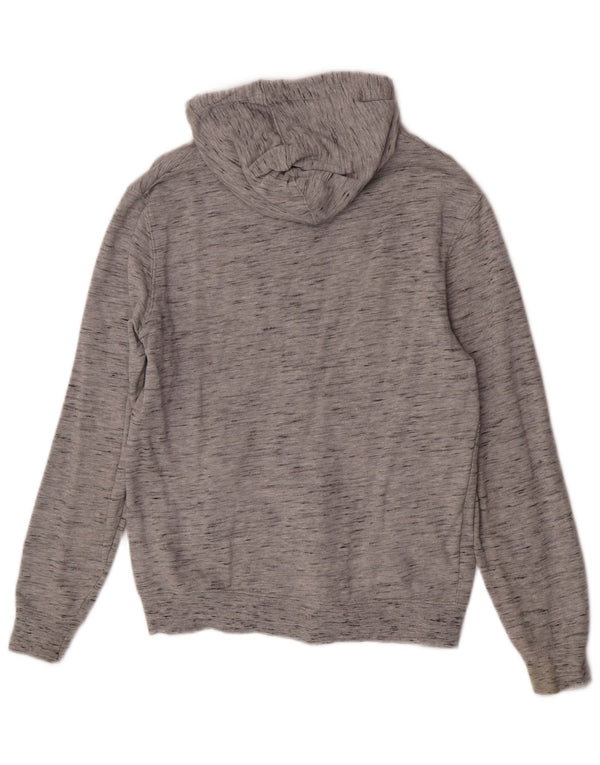 Maglione con cappuccio e zip da uomo Zara in cotone screziato grigio medio