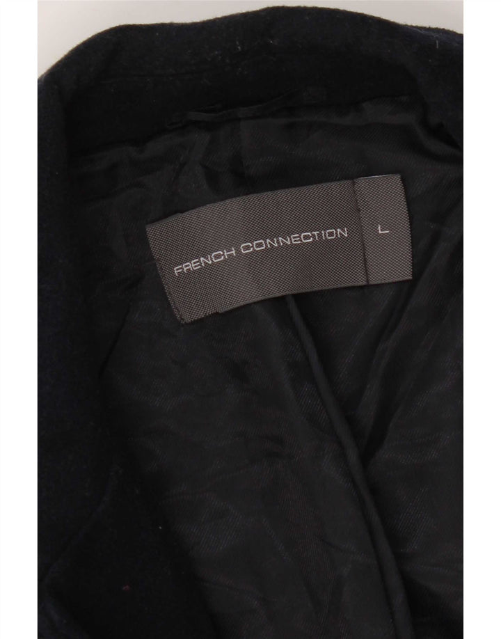 French Connection Herre Overfrakke UK 40 Large Navy Blue Wool