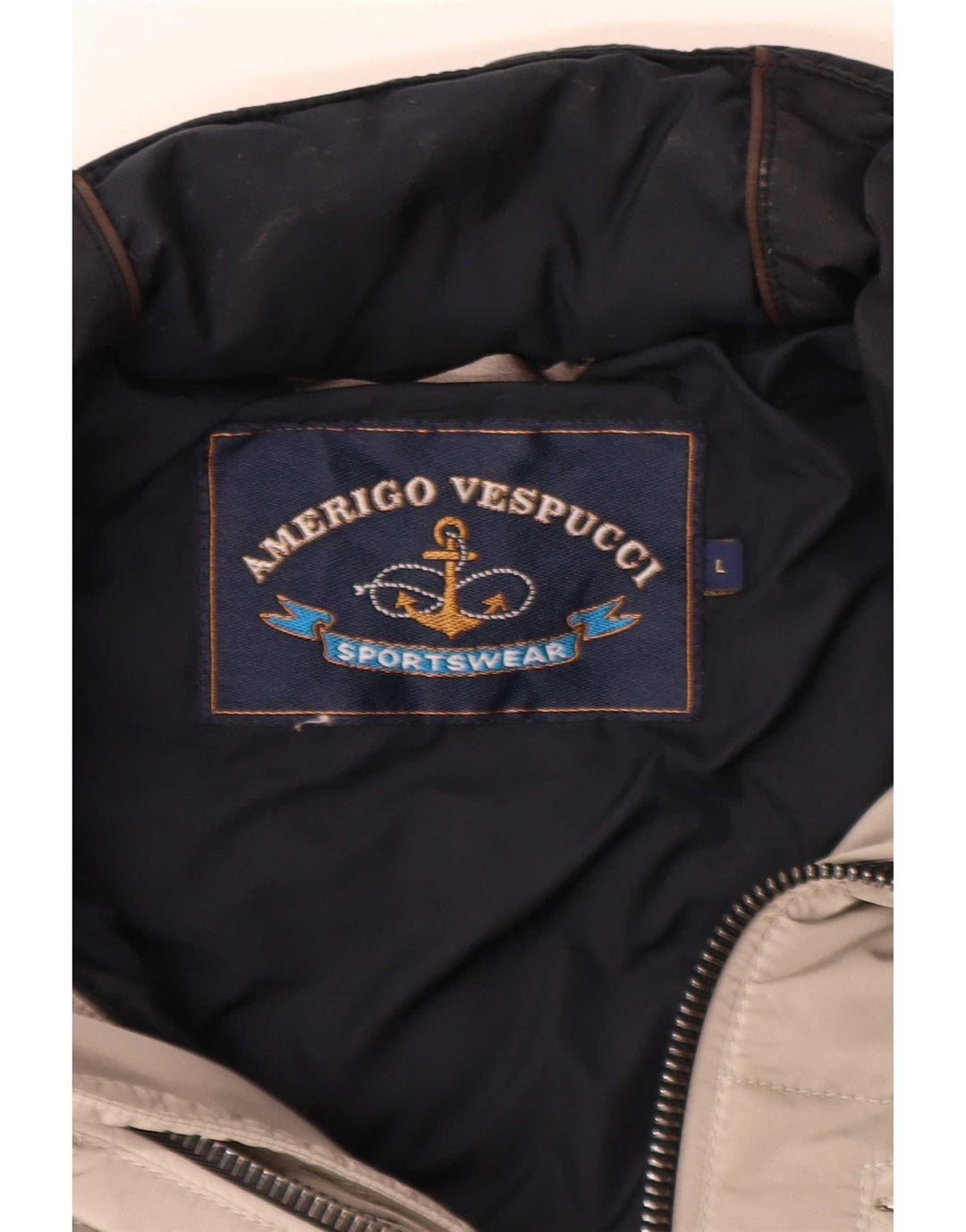 Amerigo Vespucci Herre polstret jakke UK 40 Stor grå farveblok polyamid
