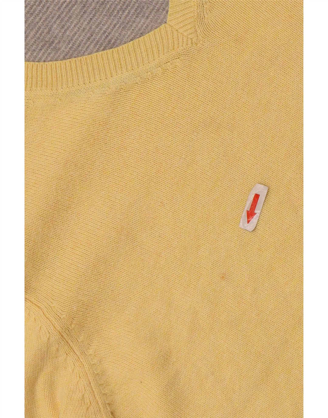 Marks & Spencer Mens V-Neck Jumper Sweater Small Yellow Cotton