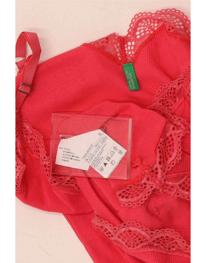 Canottiera da donna Benetton UK 8 piccola in cotone rosa
