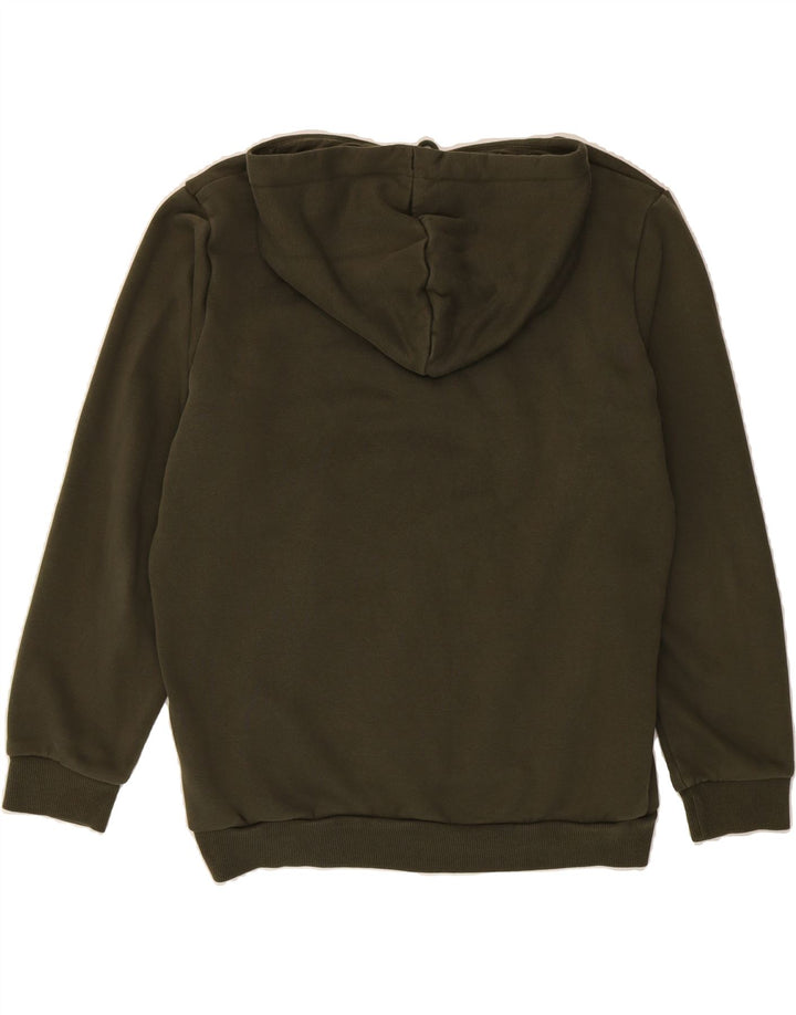 PUMA Mens Graphic Hoodie Jumper Medium Green Cotton Vintage Puma and Second-Hand Puma from Messina Hembry 