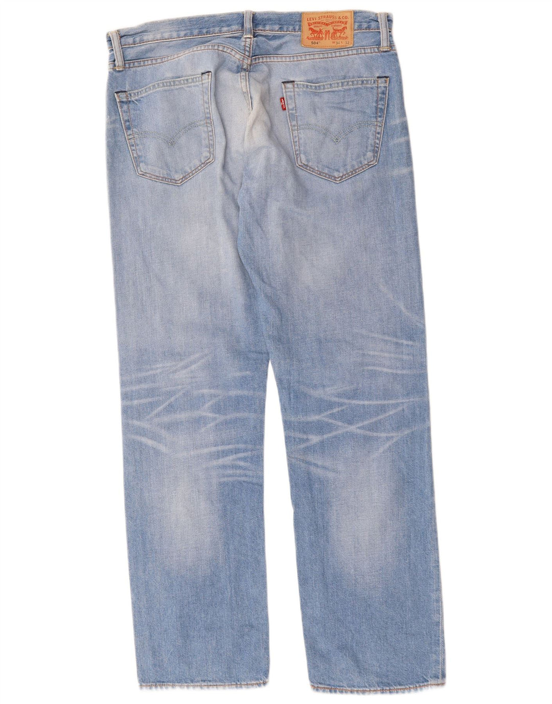 Levi's Mens 504 Straight Jeans W34 L32 Blue Cotton