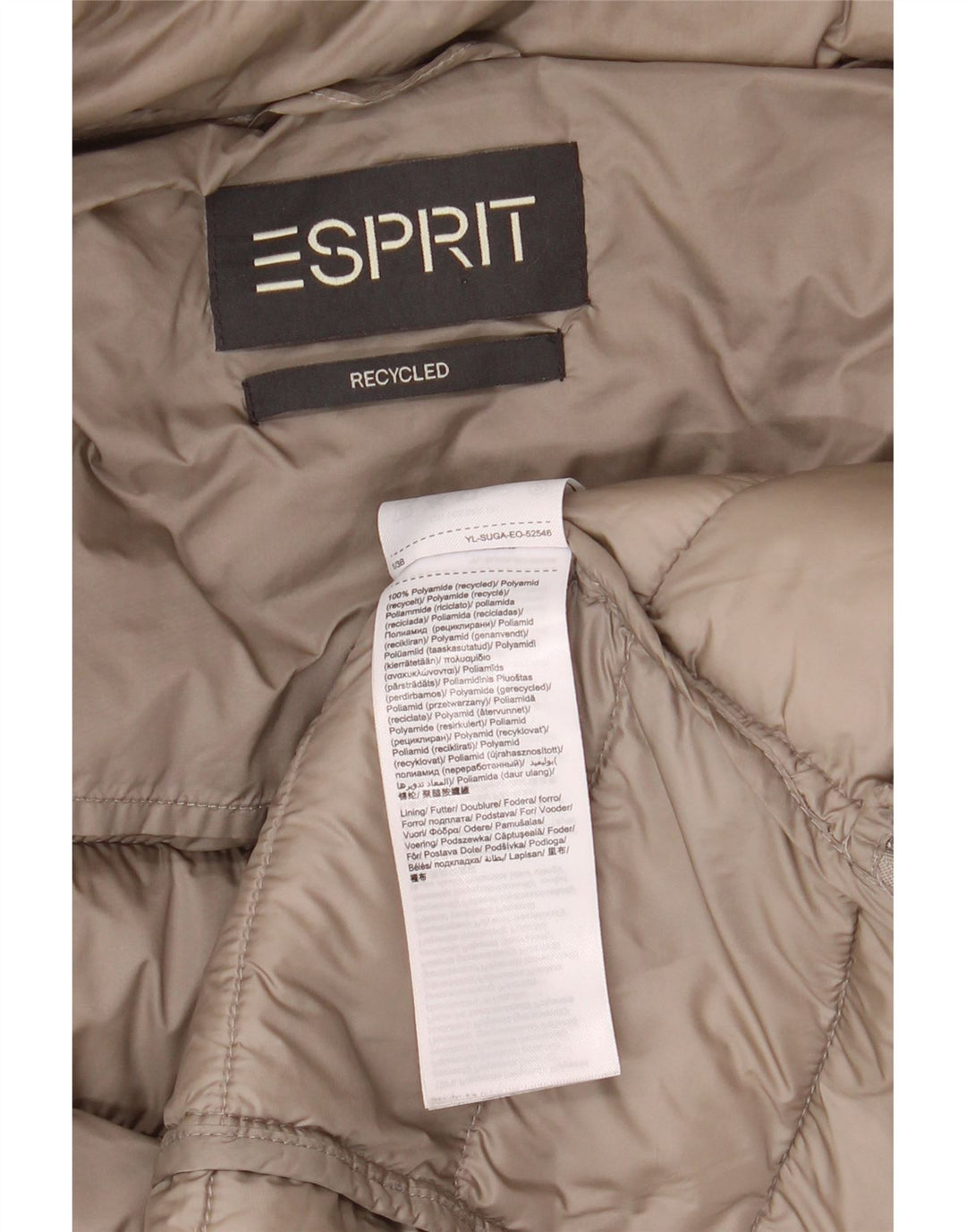 ESPRIT Womens Padded Coat UK 10 Small Beige Polyamide