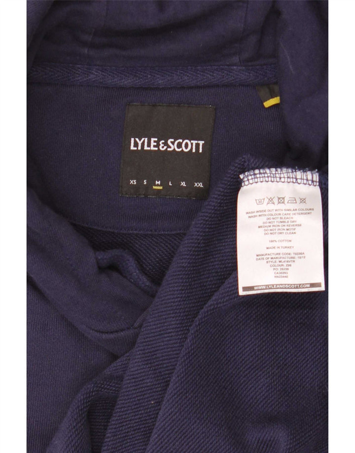 Lyle & Scott Ανδρικά φούτερ με κουκούλα, μεσαίο μπλε βαμβακερό