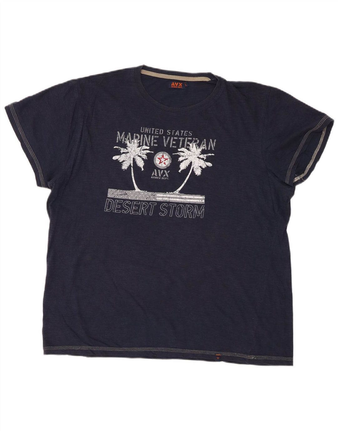 Avirex Mens Graphic T-Shirt Top Large Navy Blue
