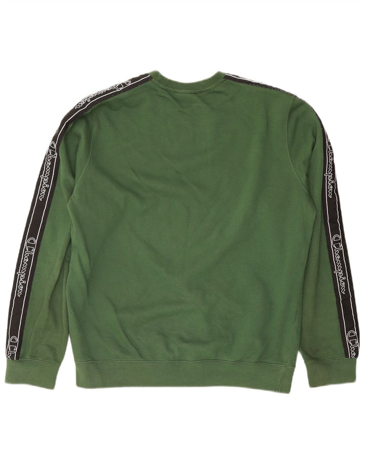 Champion Herre Grafisk Sweatshirt Jumper Medium Grøn Bomuld