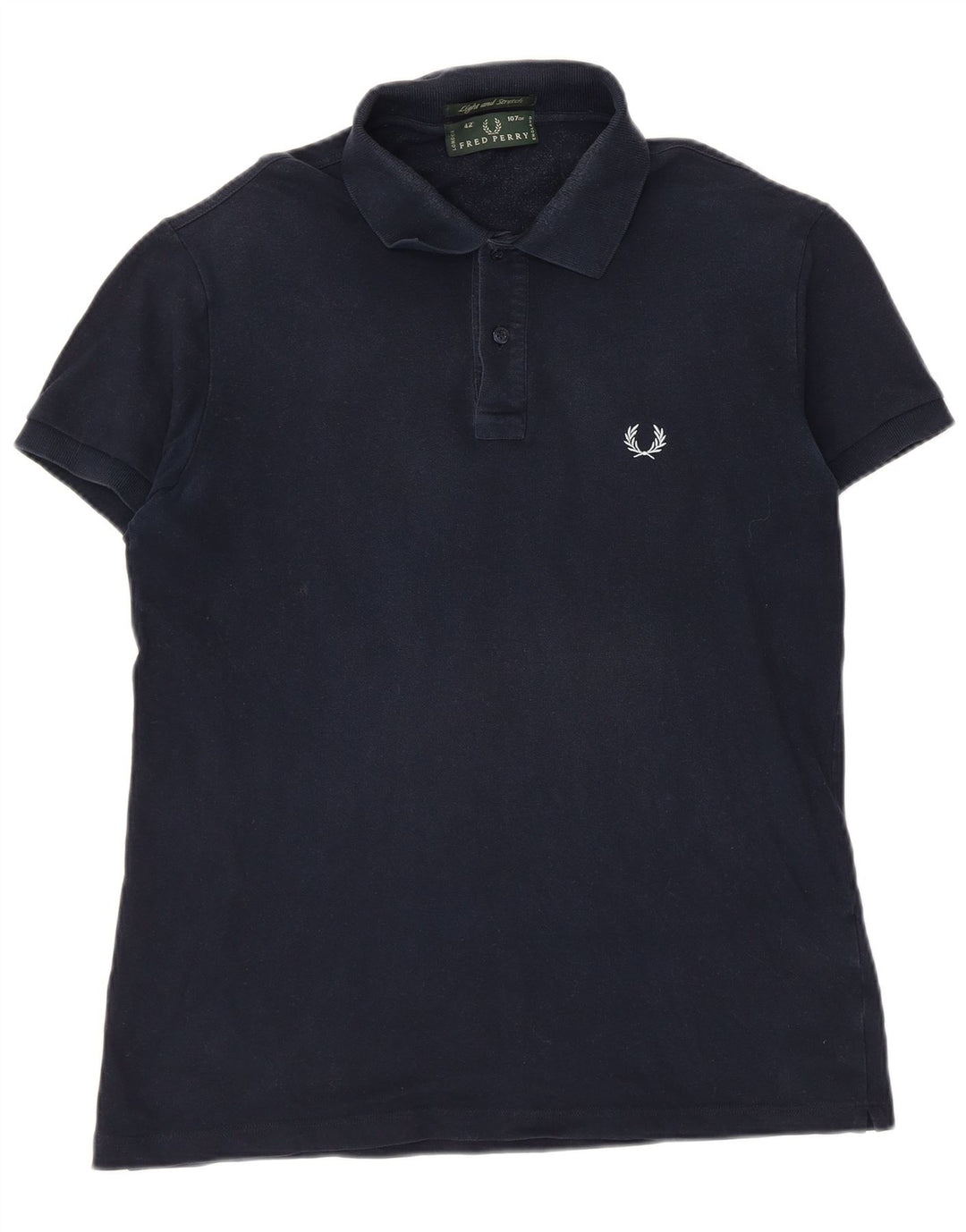 Fred Perry Mens Polo Shirt Size 42 Medium Navy Blue Cotton