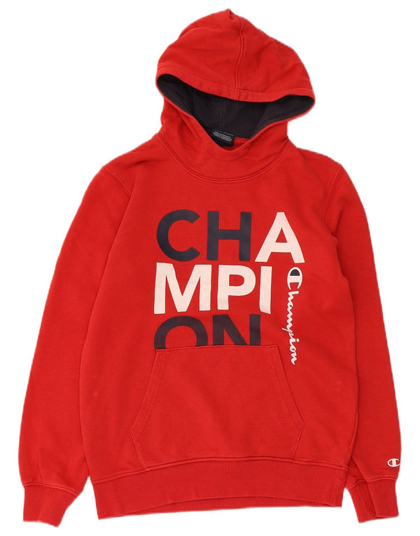 Champion Boys Graphic Hoodie Jumper 11-12 Years Large Red