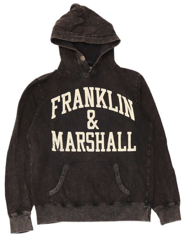 Franklin Marshall Herre grafisk hættetrøje Jumper Medium Sort Bomuld
