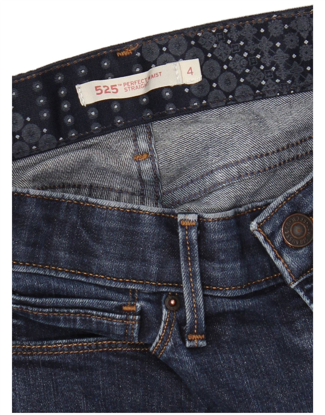Levi's Womens 525 Straight Jeans US 4 Small W28 L28 Navy Blue