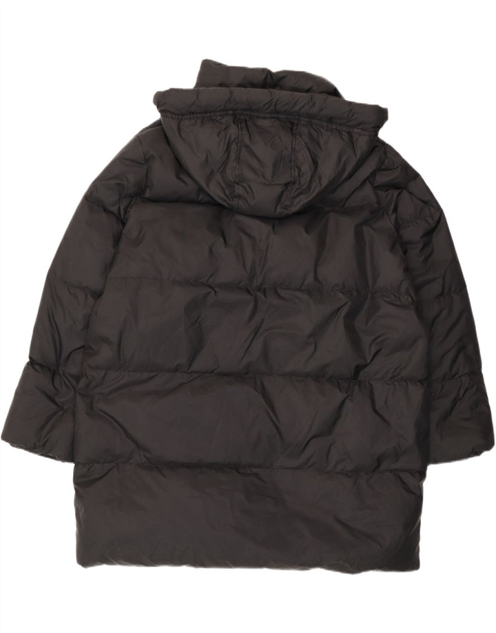 Zara Manteau matelassé à capuche surdimensionné pour femme UK 10 Small Noir Polyamide