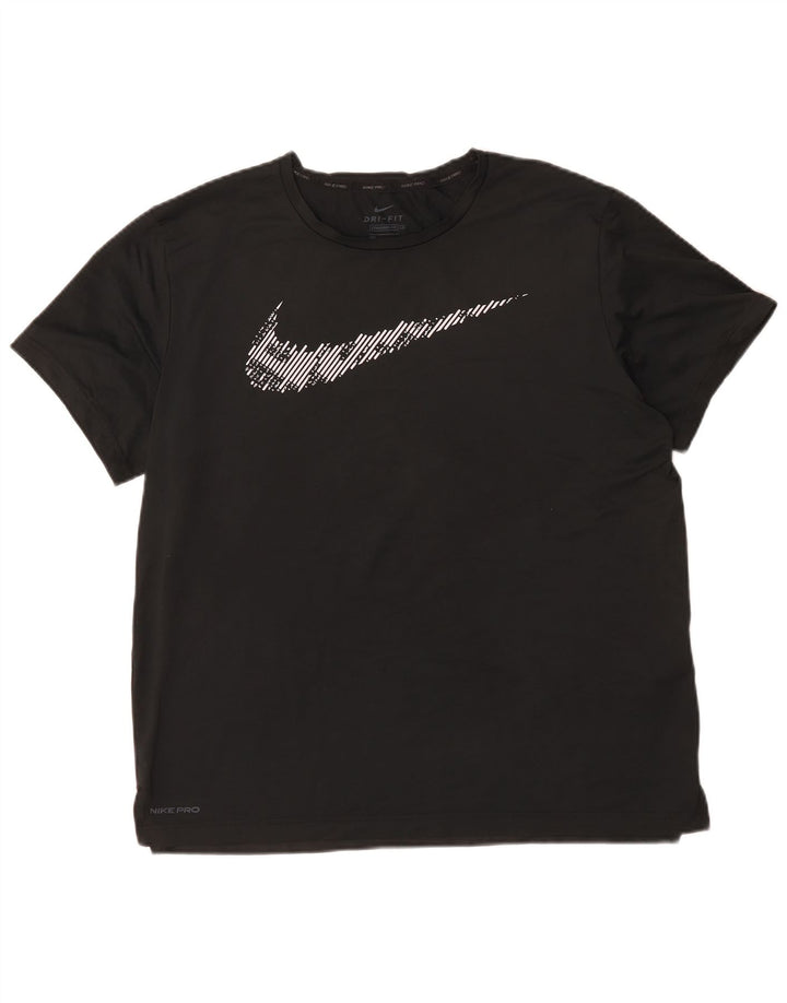 Nike Mens Dri Fit Standard Fit Graphic T-Shirt Top Large Noir Polyester