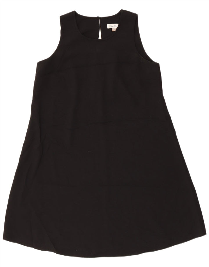 CALVIN KLEIN Womens Sleeveless A-Line Dress US 10 Large Black Polyester