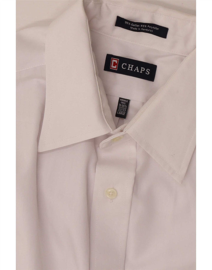 Chaps Mens Shirt Size 16 1/2 Large White Cotton