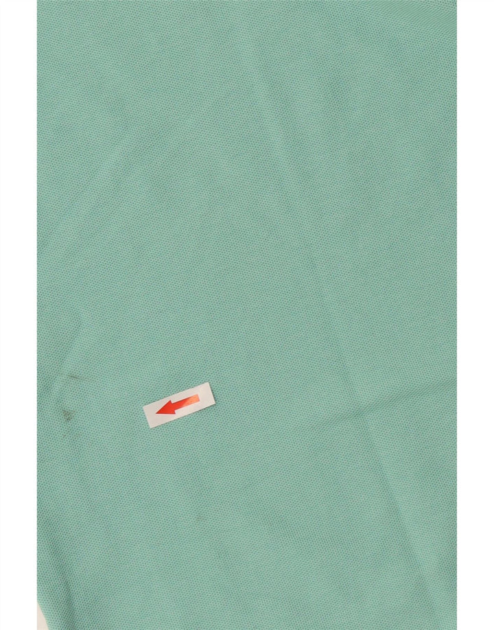 Izod Mens Polo Shirt Large Turquoise Cotton