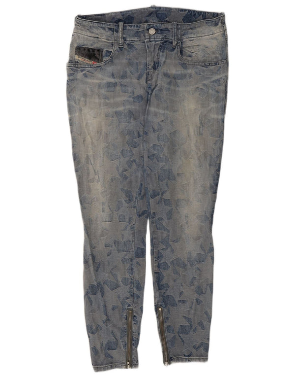 Diesel Womens Skinny Jeans W30 L27 Blue Geometric Cotton