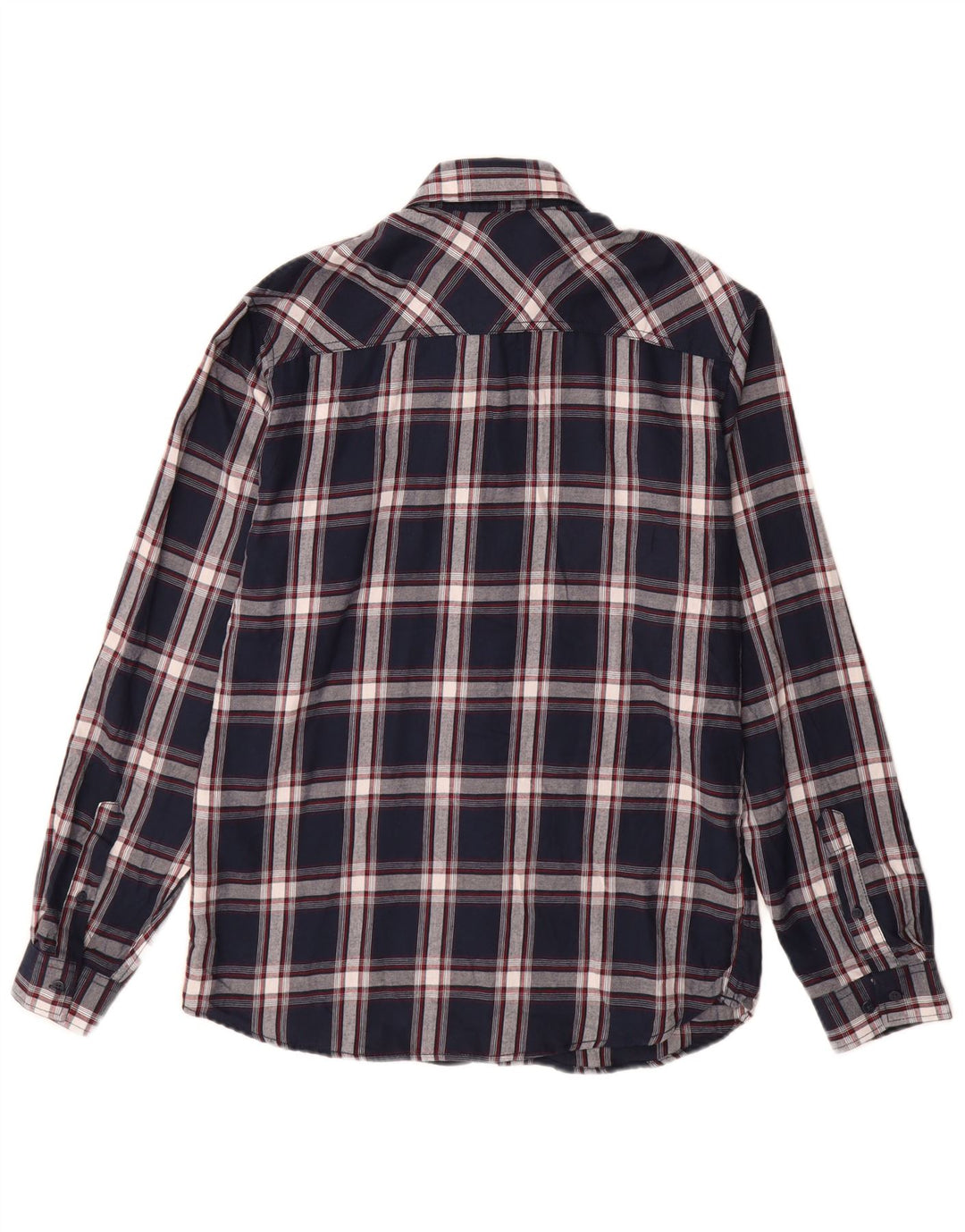 Jack & Jones Camicia da uomo in flanella di cotone a quadri blu navy medio