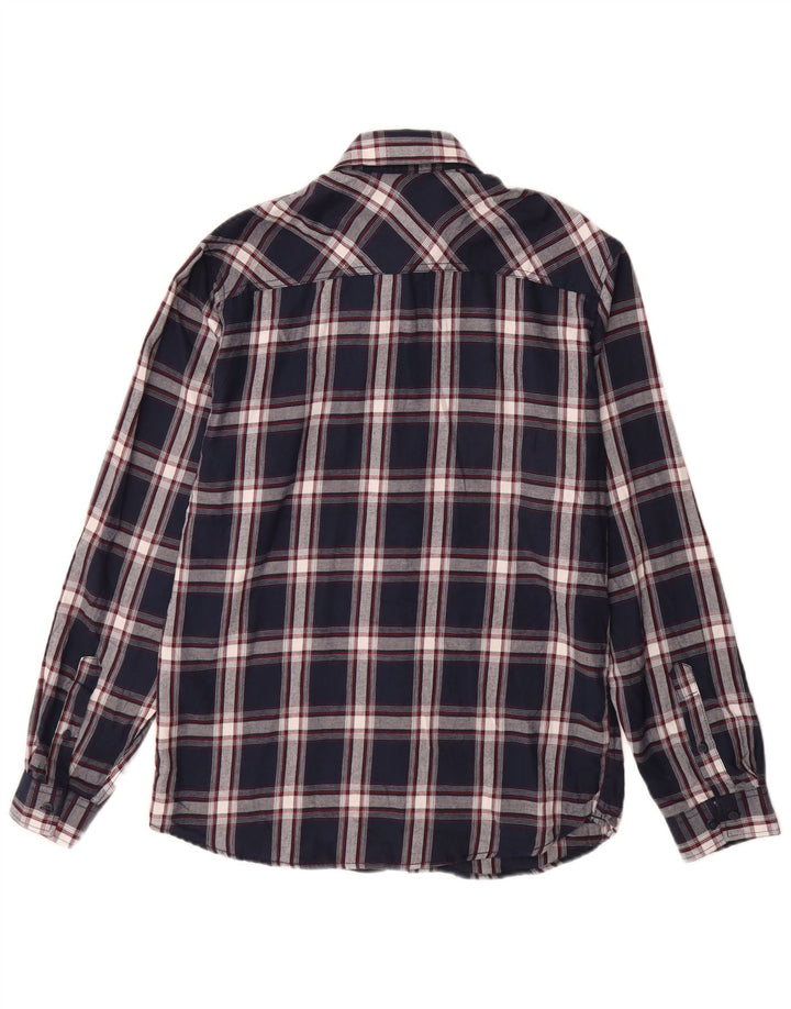 Jack & Jones Camicia da uomo in flanella di cotone a quadri blu navy medio