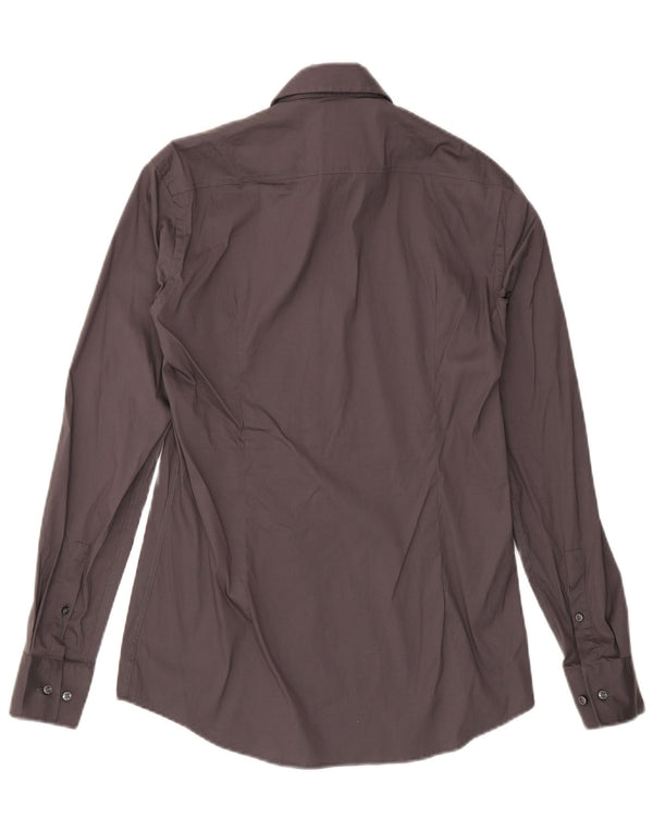 Hugo Boss Camisa Slim Fit para hombre Talla 37 14 1/2 Algodón gris pequeño