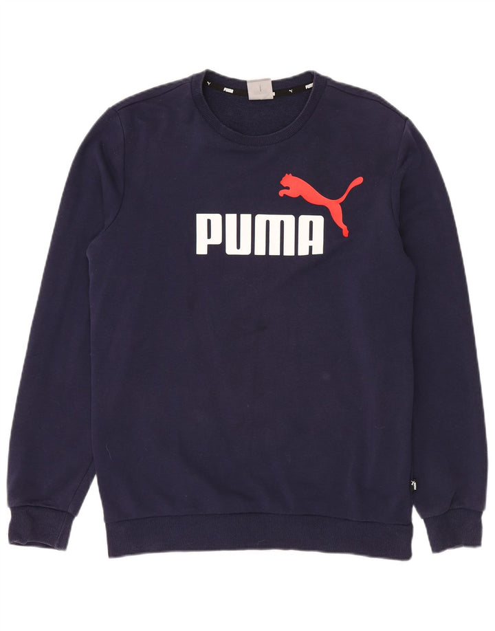 Adidas Herren-Sweatshirt mit Grafik, Größe S, marineblau, Baumwolle