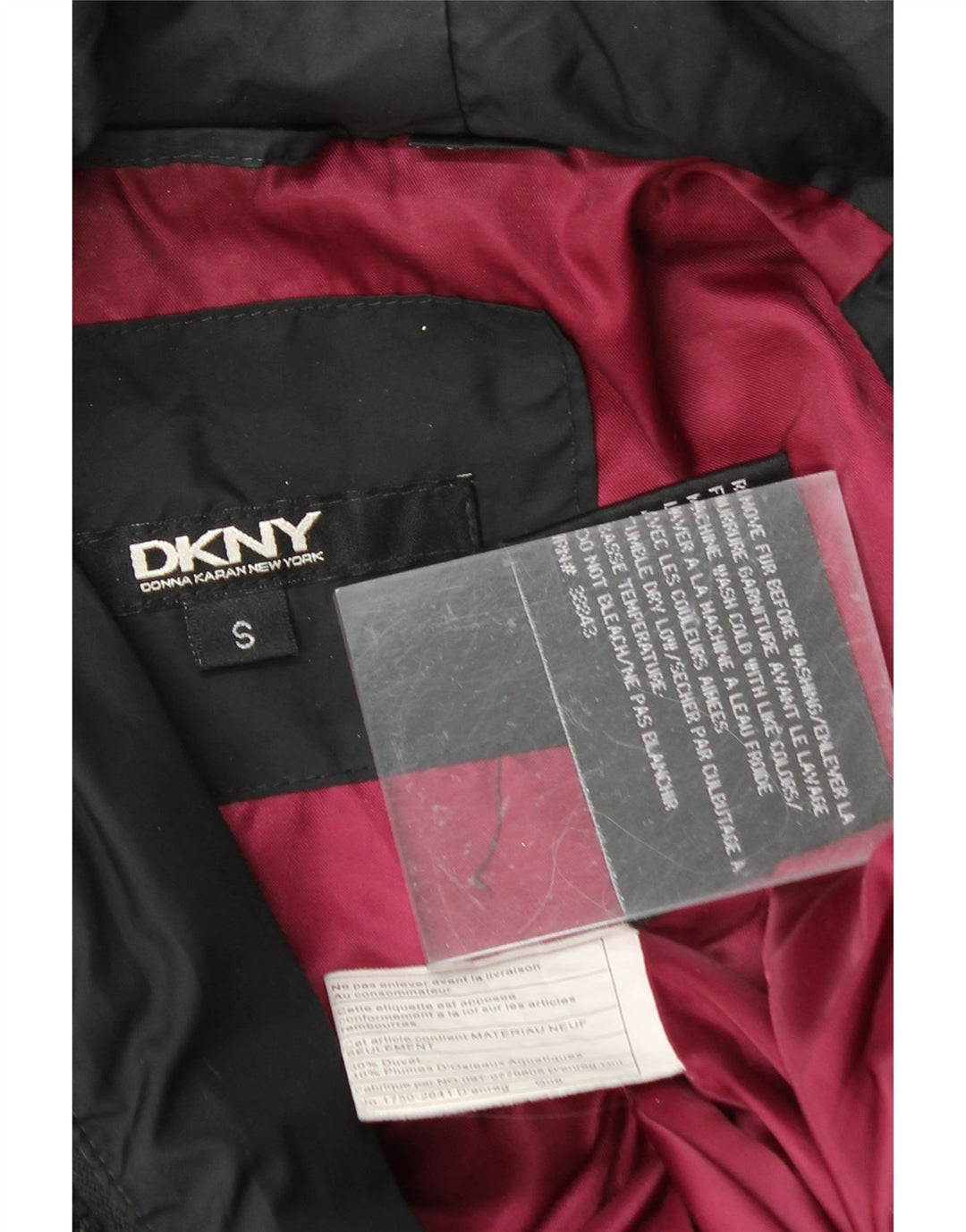 DKNY Womens Hooded Padded Jacket UK 10 Small Black Polyester Vintage Dkny and Second-Hand Dkny from Messina Hembry 