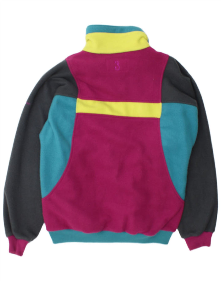 Vintage Mens Graphic Fleece Jacket UK 40 Large Multicoloured Colourblock