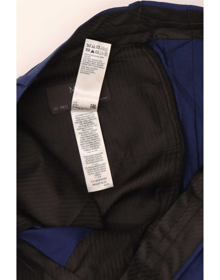 Marks & Spencer Mens Slim Suit Trousers W30 L29 Navy Blue Viscose