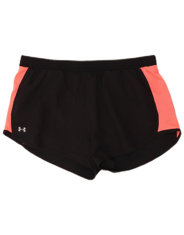 Under Armour Damen Heat Gear Sportshorts UK 16 Large Schwarz Colourblock