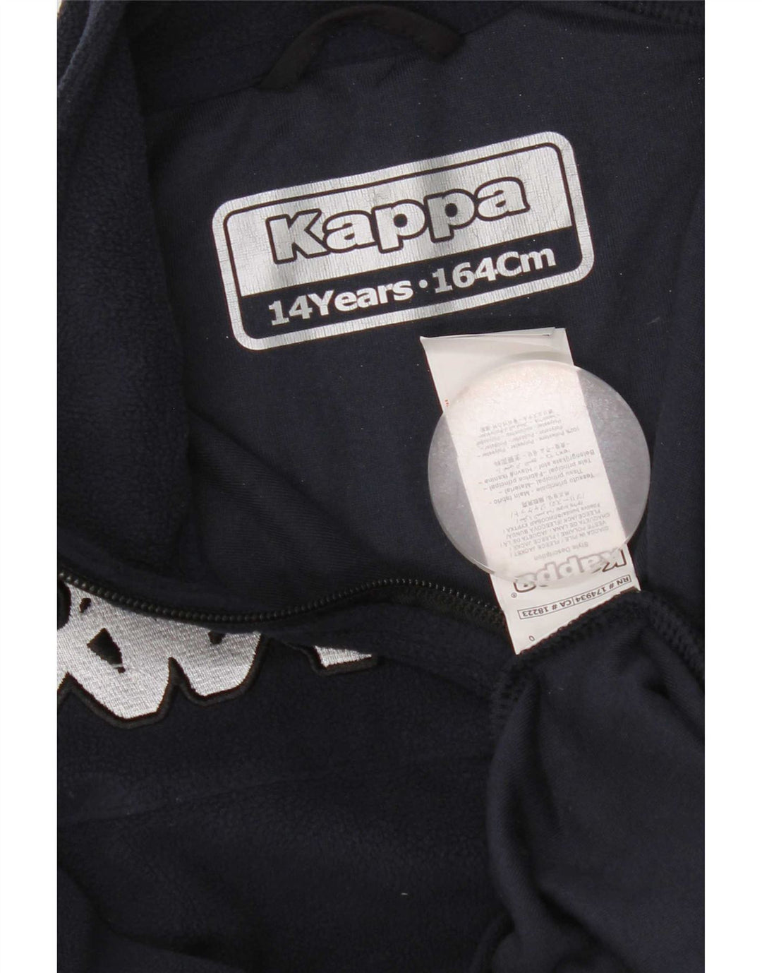 Kappa Boys Zip Neck Fleece Jumper 13-14 Years Navy Blue Polyester