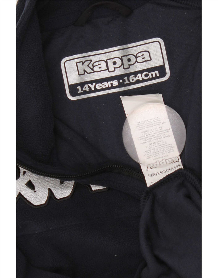 Kappa Boys Zip Neck Fleece Jumper 13-14 Years Navy Blue Polyester