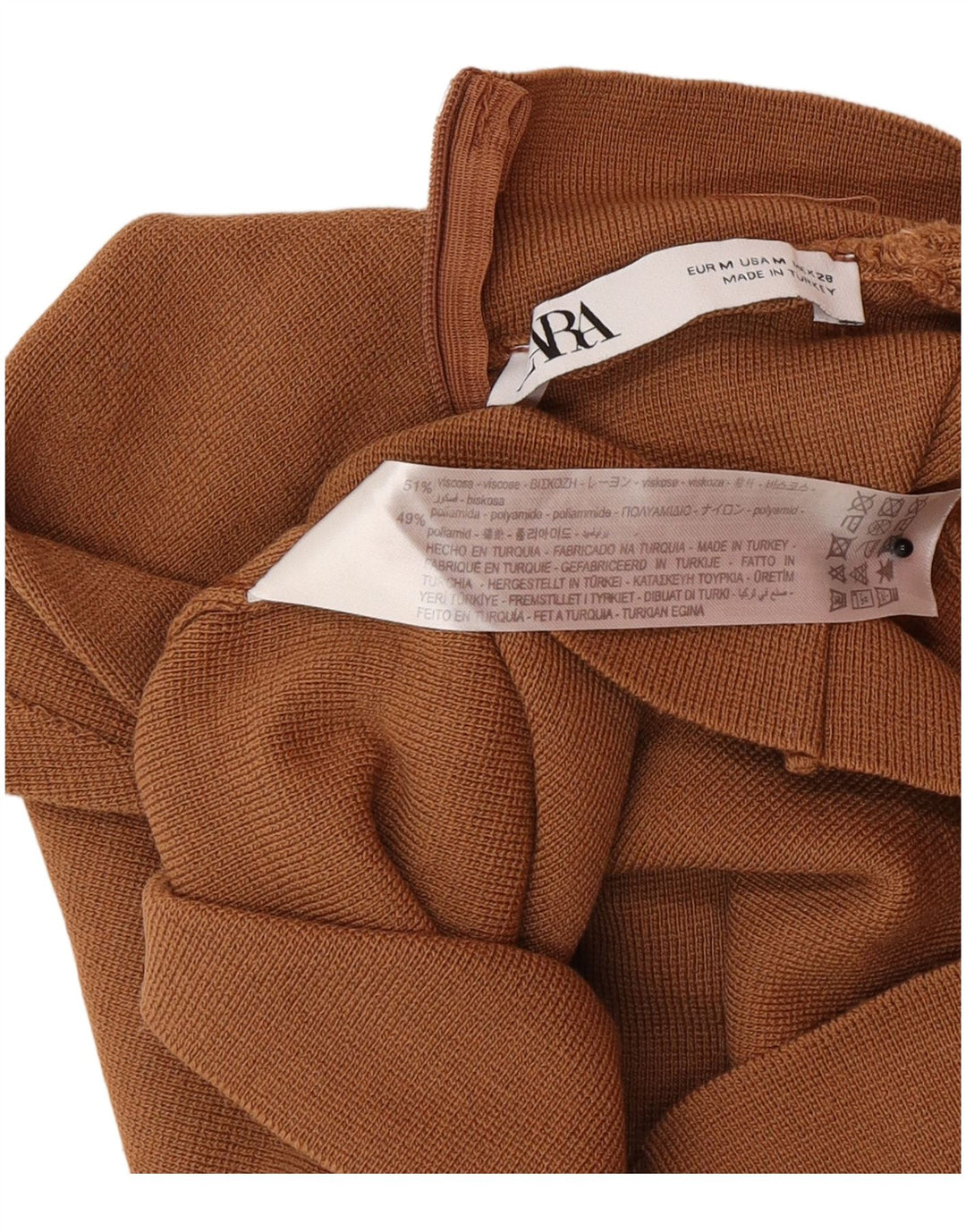 Zara Womens Sleeveless Crop Top UK 12 Medium Brown Polyamide