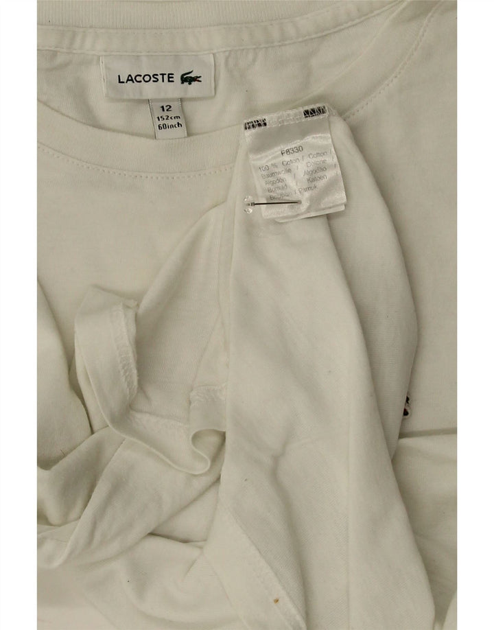 Lacoste T-Shirt-Oberteil für Jungen, 11–12 Jahre, weiße Baumwolle