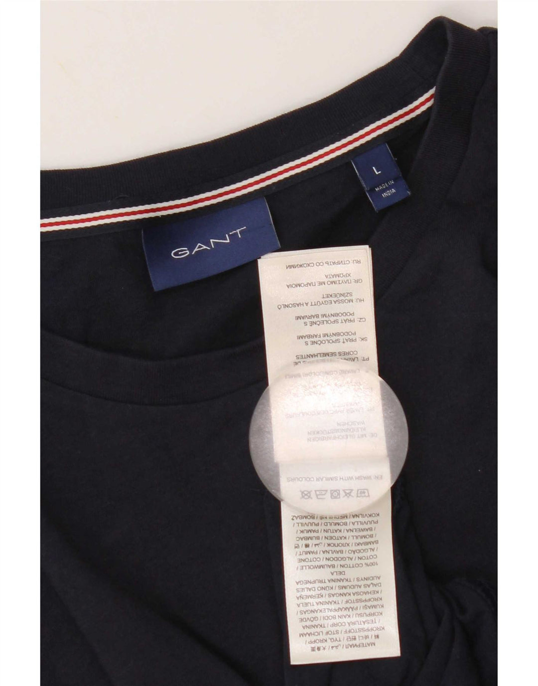 Gant Mens T-Shirt Top Large Navy Blue Cotton