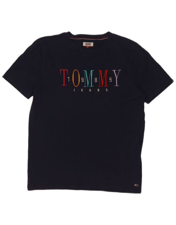 Tommy Hilfiger Mens Graphic T-Shirt Top Medium Navy Blue