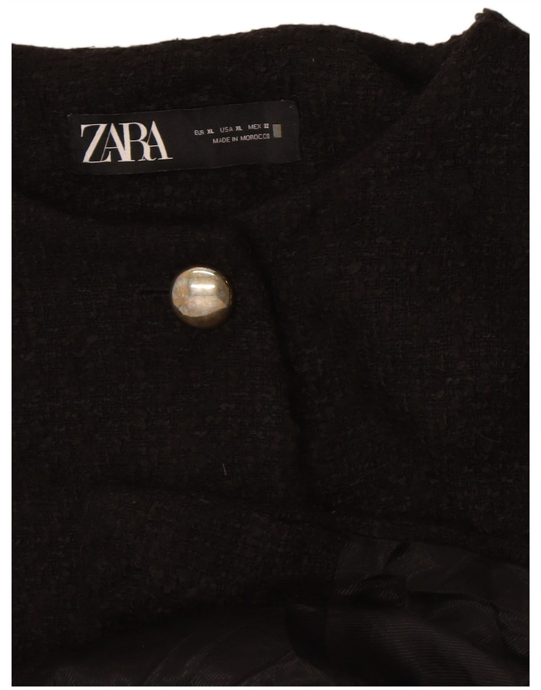 Zara Dame 4 Button Blazer Jacket UK 18 XL Sort