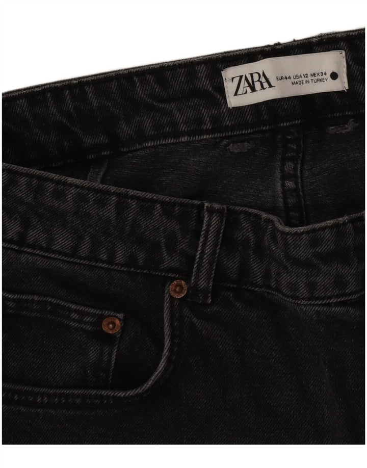 Zara Womens Crop Flared Jeans EU 44 XL W34 L26 Grey