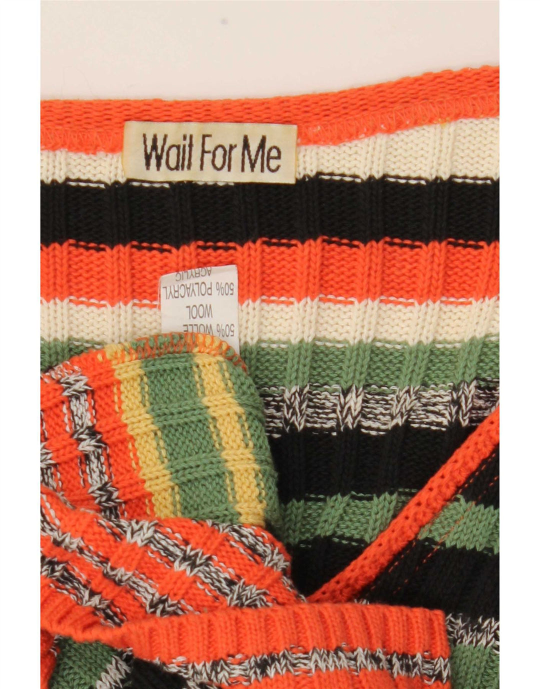 Vintage Womens Cardigan Sweater UK 16 Large Multicoloured Striped Wool