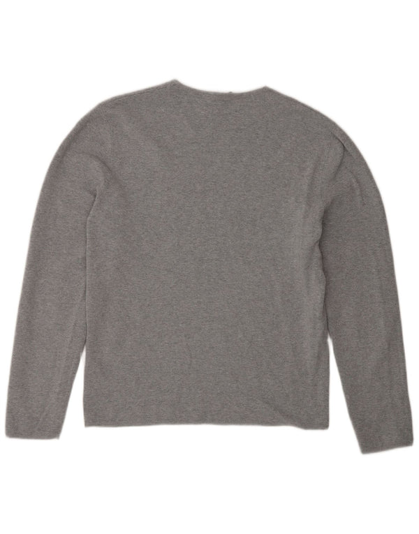 Cos Damen Top Langarm UK 14 Mittelgraue Baumwolle