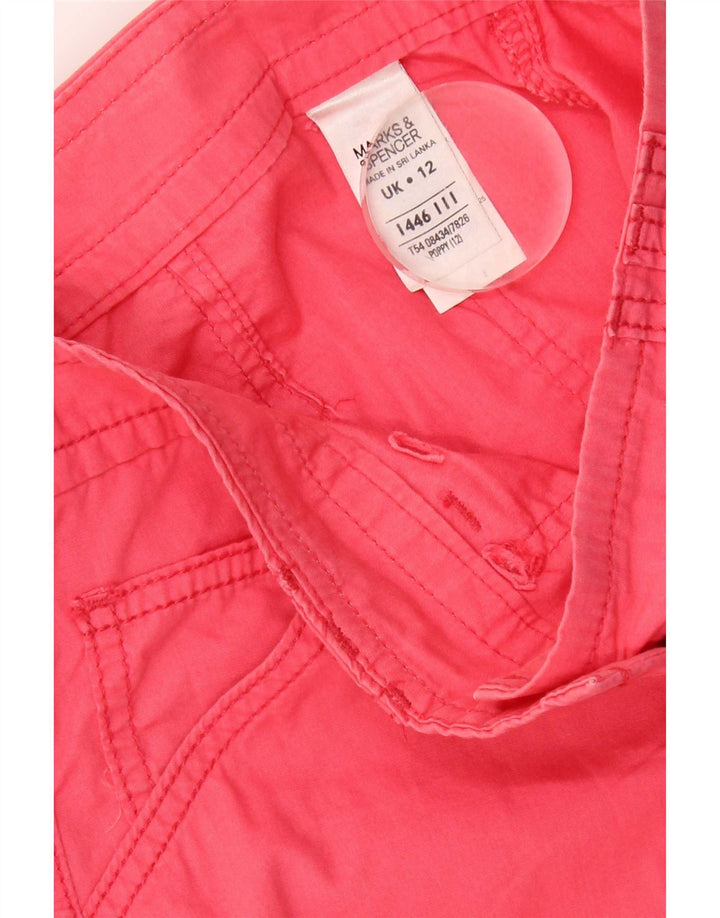 Marks & Spencer Womens Cargo Skirt UK 12 Medium W32  Pink Cotton