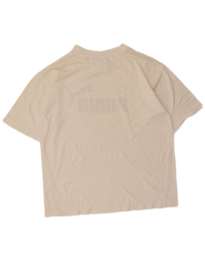Puma Mens Graphic T-Shirt Top Small White Cotton
