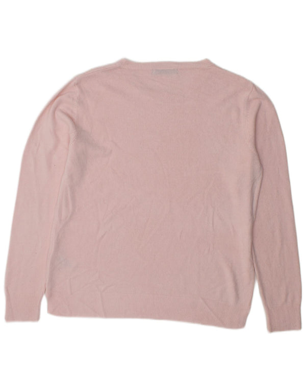Marks & Spencer Womens Boat Neck Jumper Sweater UK 14 Large Pink Acrylic
